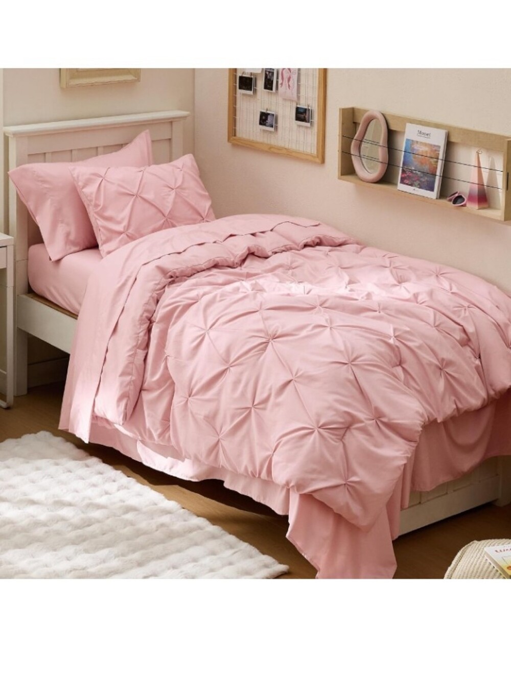 Bedsure Twin XL Comforter Set & Sheet Set for Girls, 5-Piece Pink Bedding- New